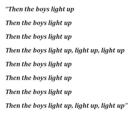 the boys light up song meaning